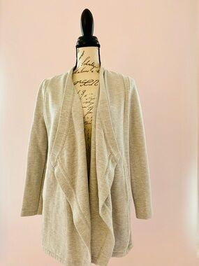 Banana Republic Cream Open-Front Draped Cardigan